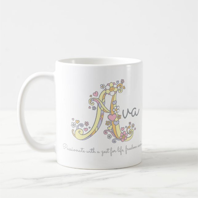 Ava decorative name and meaning mug (Left)