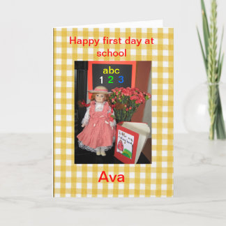 Ava is starting school card