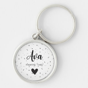 Ava Name Meaning Girls Kids Womens Minimal Modern Key Ring