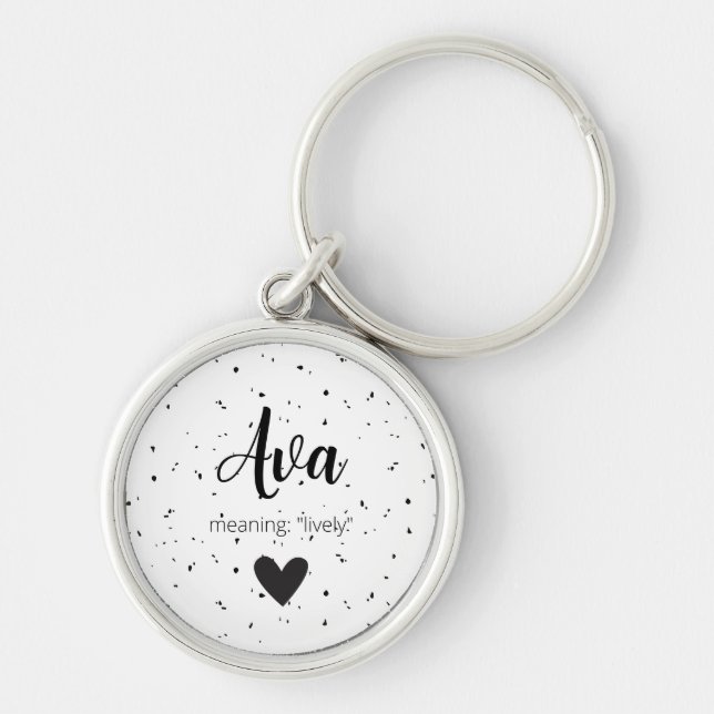 Ava Name Meaning Girls Kids Womens Minimal Modern Key Ring (Front)