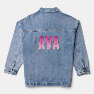 Ava pink name denim jacket