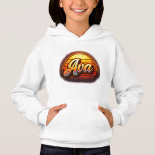 Ava Retro Sunset Personalized Name Design Vintage