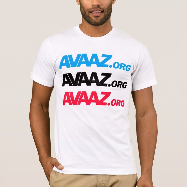 Avaaz - 3 colour front, Pangea & Tagline Back T-Shirt (Front)