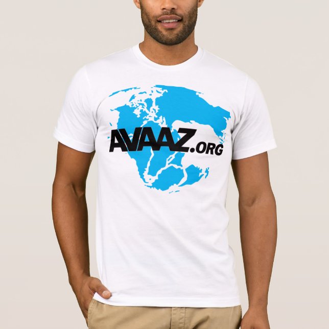 Avaaz.org Black Logo and Pangea Front T-Shirt (Front)