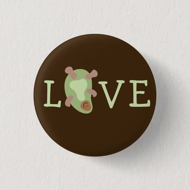 AvacadoLOVE brown 3 Cm Round Badge (Front)