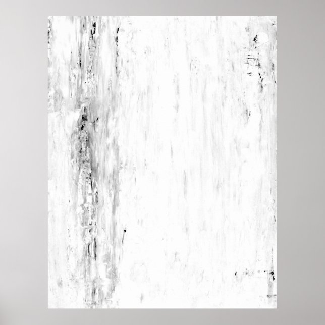 'Avalanche' Black and White Abstract Art Poster (Front)