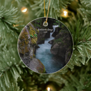 Avalanche Gorge Glacier National Park Photo Ceramic Ornament