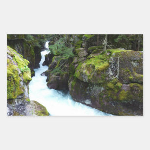 Avalanche Gorge I at Glacier National Park Rectangular Sticker