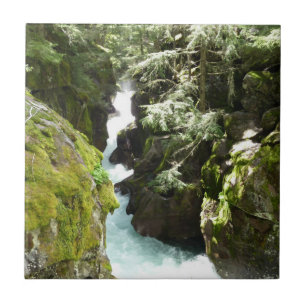 Avalanche Gorge II at Glacier National Park Ceramic Tile