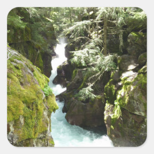 Avalanche Gorge II at Glacier National Park Square Sticker