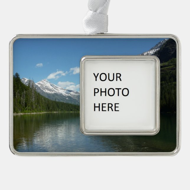 Avalanche Lake I in Glacier National Park Silver Plated Framed Ornament (Front)