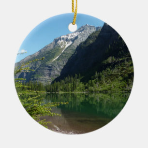 Avalanche Lake II in Glacier National Park Ceramic Tree Decoration