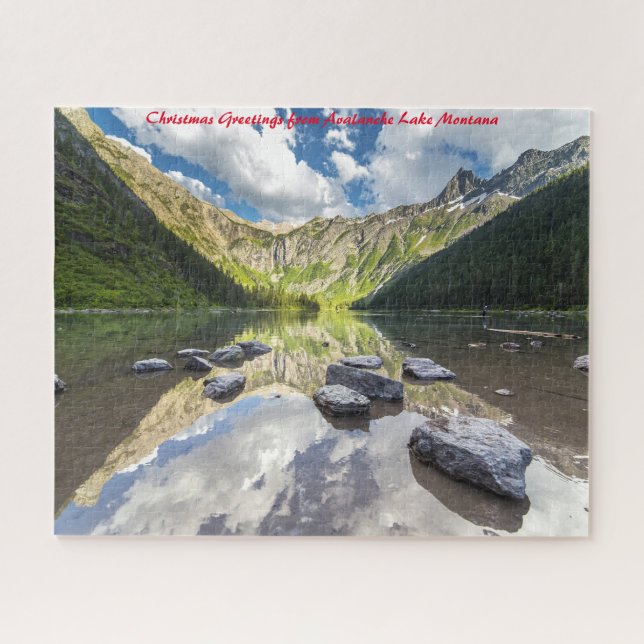 Avalanche Lake Montana.Christmas Greetings Jigsaw Puzzle (Horizontal)