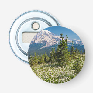Avalanche lilies and Mount Rainier Bottle Opener