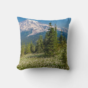 Avalanche lilies and Mount Rainier Cushion