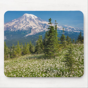 Avalanche lilies and Mount Rainier Mouse Pad