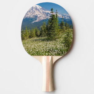Avalanche lilies and Mount Rainier Ping Pong Paddle