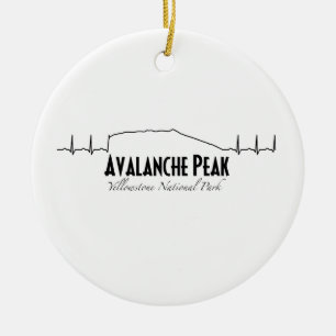 Avalanche Peak, Yellowstone Heartbeat. Ceramic Ornament