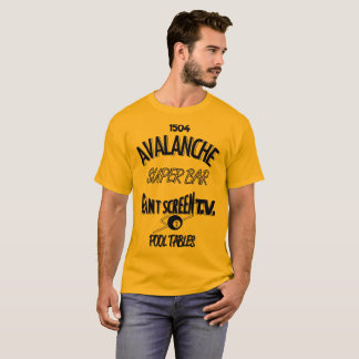 Avalanche Super Bar Marquette - Blue on Gold Shirt