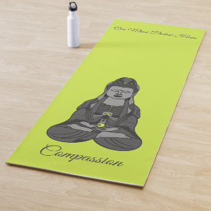 Avalokiteshvara Kuan Yin Buddhist Drawing Mantra Yoga Mat