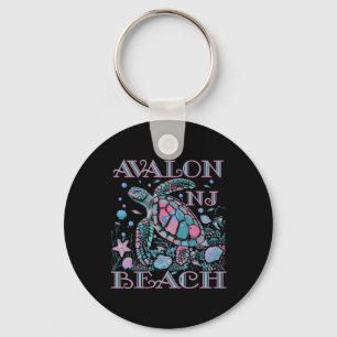 Avalon Beach Nj Turtle Lover Colorful Beach Souven Key Ring