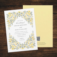 Avalon Butter Yellow Floral QR Code Wedding