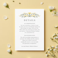 Avalon Butter Yellow Floral Wedding Details