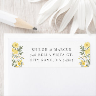 Avalon Butter Yellow Wildflowers Return Address Return Address Label