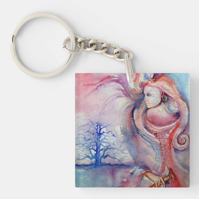 AVALON Magic and Mystery Pink Blue Fantasy Key Ring (Front)