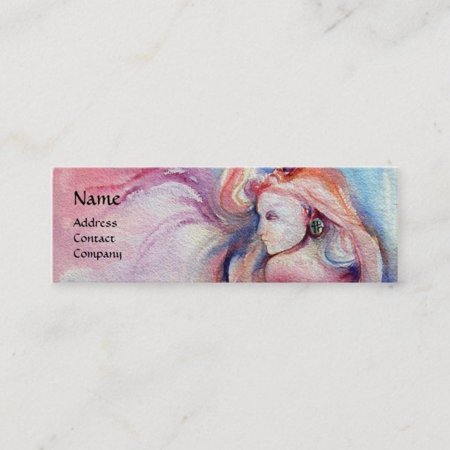 AVALON / Magic and Mystery Pink Blue Fantasy Mini Business Card (Front)