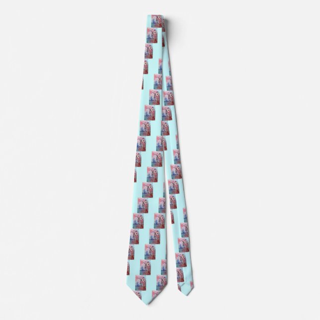 AVALON Magic and Mystery Pink Blue Fantasy Tie (Front)