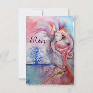 AVALON ,Magic and Mystery , soft pink blue rsvp Invitation
