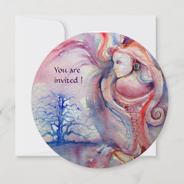 AVALON Magic and Mystery soft pink blue white Invitation (Front)