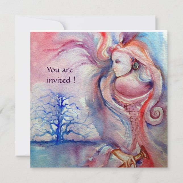 AVALON Magic and Mystery soft pink blue white Invitation (Front)