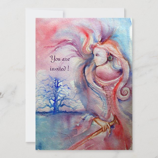 AVALON ,Magic and Mystery soft pink purple blue Invitation (Front)