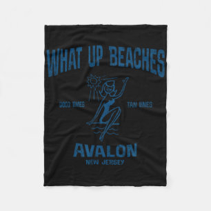 Avalon New Jersey Nj Funny Vintage Beaches Tee Fleece Blanket