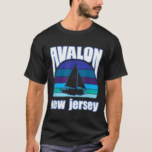 Avalon NJ With Sailboat For Summer Beach Ocean T-Shirt