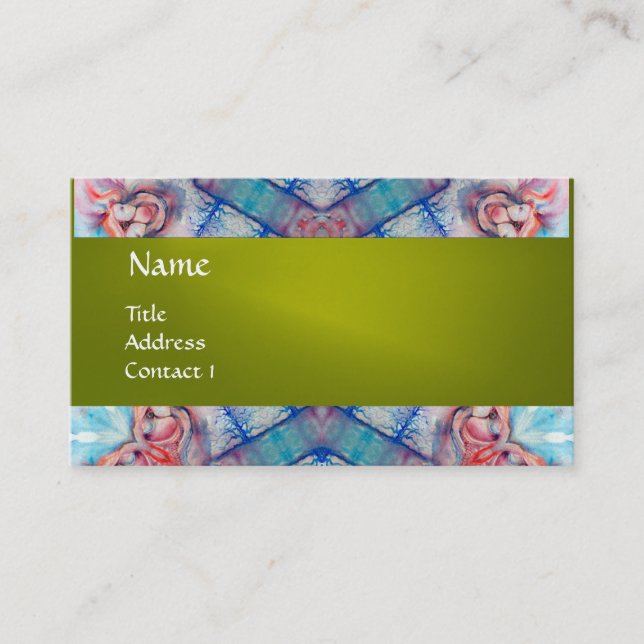 AVALON PSYCHEDELIC    monogram ,pink purple yellow Business Card (Front)