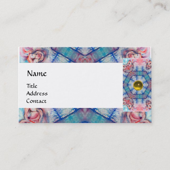 AVALON PSYCHEDELIC MONOGRAM yellow Business Card (Front)