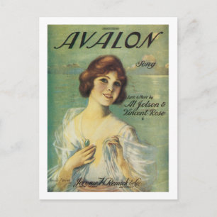 Avalon Song VIntage Songbook Cover Postcard