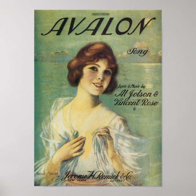 Avalon Song VIntage Songbook Cover Poster (Front)