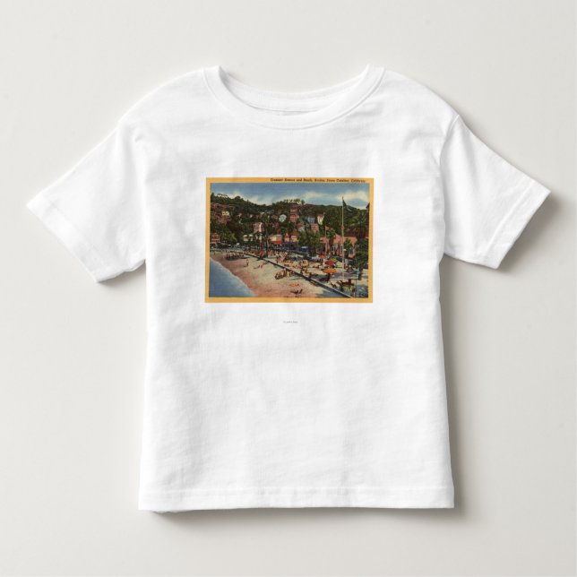 Avalon View of Crescent Ave. & Beach Toddler T-Shirt (Front)
