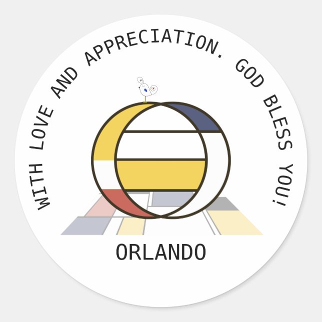  Avant-Garde Art Style Monogram. Letter O Classic Round Sticker (Front)