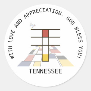 Avant-Garde Art Style Monogram. Letter T Classic Round Sticker