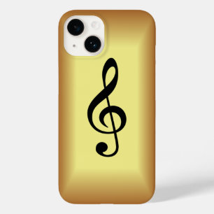 Avant Garde, Black G clef on Gold Background Case-Mate iPhone 14 Case