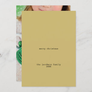Avant-Garde Gold Minimalist Merry Christmas Photo Holiday Card