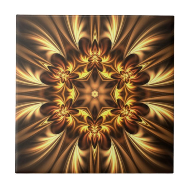  Avant-Garde ~ Gold Russet Black 052 ~  Ceramic Tile (Front)