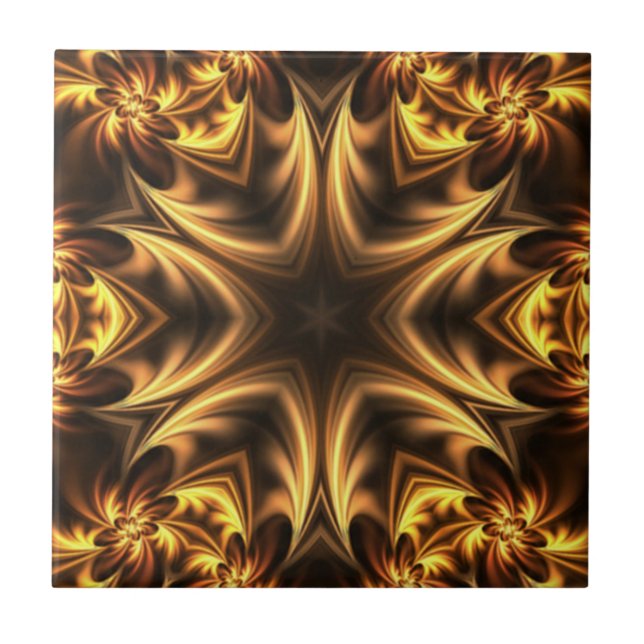  Avant-Garde ~ Gold Russet Black 053 ~  Ceramic Tile (Front)