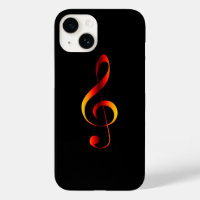 Avant Garde, Red/Gold G clef on Black Background ~