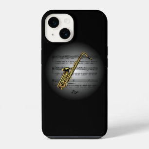 Avant Garde ~ Saxophone on Globe with Sheet Music iPhone 14 Case